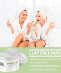 Premium Bentonite Clay Mask for Face Clay Face Mask for Women and Men with Collagen Hydroxy Acids and Vitamins A B C and E Anti Aging Moisturizing Face Mask Facial Exfoliator and Pore Cleaner