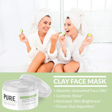 Premium Bentonite Clay Mask for Face Clay Face Mask for Women and Men with Collagen Hydroxy Acids and Vitamins A B C and E Anti Aging Moisturizing Face Mask Facial Exfoliator and Pore Cleaner
