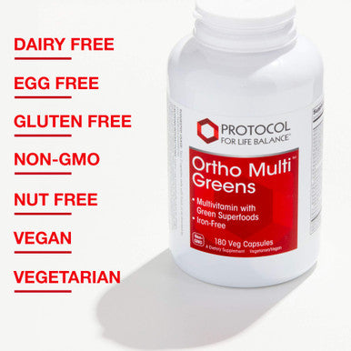 Ortho Multi Greens Iron-Free 180 vcaps by Protocol For Life Balance