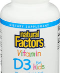 Natural Factors Vitamin D3 400 IU Supports Strong Bones Teeth and Immune Function 100 tablets 100 servings