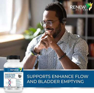 Renew Actives Prostate Complex Supplements - Promote Health For Men, Thyroid Gland, Eyesight, And Immune Function - Powerful Antioxidant Formula - 90 Softgels
