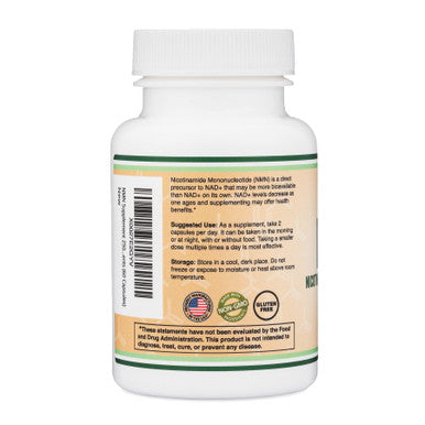 Double Wood Supplements NMN Nicotinamide Mononucleotide Supplement Stabilized Form 250mg Per Serving (60 Capsules)