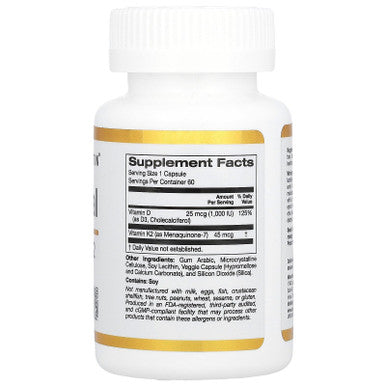 Liposomal Vitamin K2 + D3, Featuring Dry Liposome Delivery Method By Aktin Technology, 1000 Iu, 60 Veggie Capsules