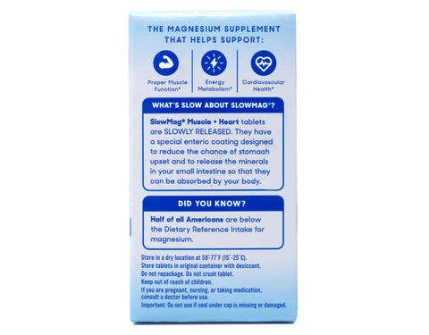 Slow-Mag Slowmag Mg Muscle Heart Magnesium Chloride With Calcium Tablets 60 Count (Pack Of 2)