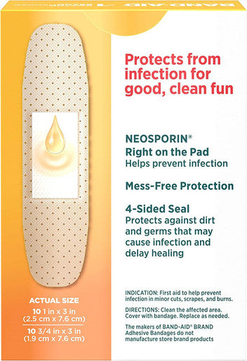 Band-Aid With Neosporin Bandages Assorted Sizes 20 Each ( Packs Of 5)