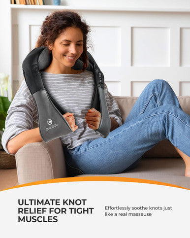 Coococo Shiatsu Back And Neck Massager, Heating To Relieve Deep Tissue Pain, 4D Kneading Massage To Relieve Legs, Foot Muscles, For Mom Dad Men Women