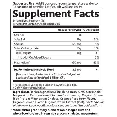 Garden of Life Whole Food Magnesium Powder 421.5G - Raspberry Lemon Vegan Gluten & Sugar Free