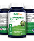 NusaPure Bacopa Leaf Monnieri Extract 20,000 mg 180 Tablets (Extract 20:1, Non-GMO & )
