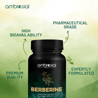 Ambrosial Ambrosial Berberine 60 Veg Capsules (Pack of 1-60 Capsules)