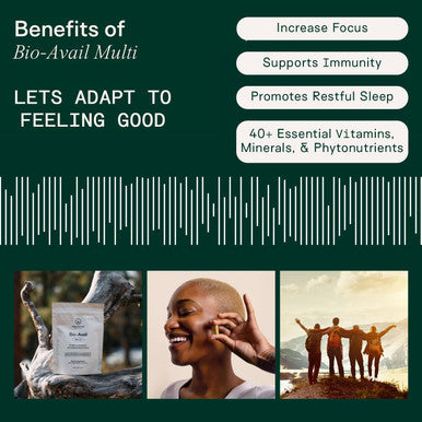 Adapt Naturals Multivitamin For Women & Men, Bioavailable Easy-To-Absorb Multivitamin Daily Supplement With Biotin, Niacin, Vitamin A, B, C, D, E, K1, Zinc, Magnesium Immune Support - 30 Days Supply