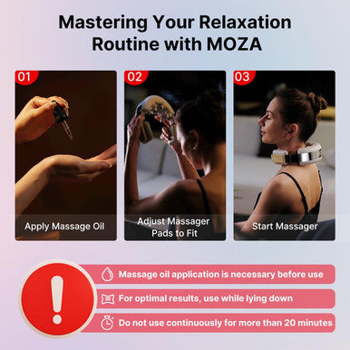 Moza Cordless Neck Massager With Heat- Neck Massager For Pain Relief Deep Tissue- Emulating Human Hand, Protein Leather Comfort& Painless Relaxation