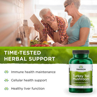 Swanson Turkey Tail Mushroom - Herbal Supplement - Natural Formula - (120 Capsules 500 mg)