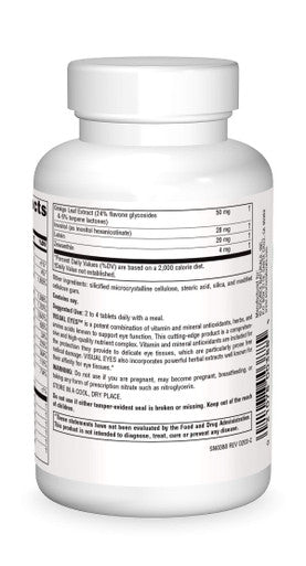 Source s Visual Eyes Dietary Supplement - Multi-Nutrient Complex with Bilberry Extract, Lipoic and Lutein - 90 Tablets