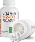 Bronson Vitamin K2 (Mk7) With D3 Supplement Non Gmo Formula 5000 Iu Vitamin D3 and 90 Mcg Vitamin K2 Mk-7 Easy To Swallow Vitamin D and K Complex 60 Capsules