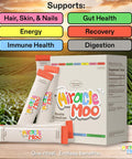Miracle Moo Colostrum Supplement for Gut Health Hair Growth Beauty and Immune Support - Easy to Mix Grass Fed Bovine Powder - Highest IgG Plus ImmunoLin (30 Servings (Stick Packs) Orange)