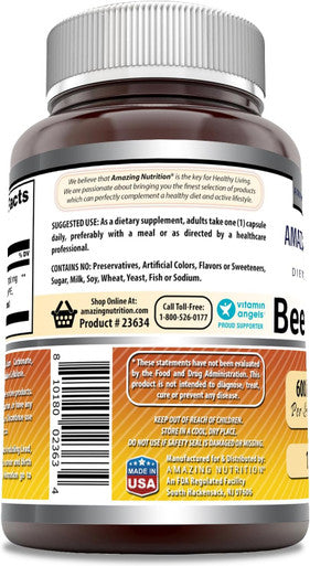 Amazing Nutrition Formulas Bee Propolis Supplement | 600 Mg Per Serving | 120 Capsules | Non-GMO | Gluten | Made in USA