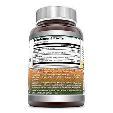 Amazing Formulas Calcium Magnesium Zinc With Vitamin D3 Supplement | Non-Gmo | Gluten Free | Made In Usa (500 Count)