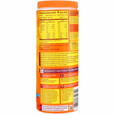 Metamucil Multihealth Fiber Powder, Sugar Free, Orange Smooth 15 Oz
