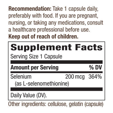 Nature's Way Selenium 200 mcg 100 Capsules