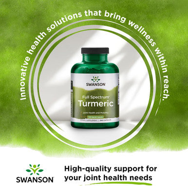 Swanson Turmeric Antioxidant Joint Health Cardiovascular Liver Detox Mood and Memory Support Supplement Curcuma Longa (Rhizome) 720 mg 240 Capsules 120 Servings 1.44 Grams per Serving