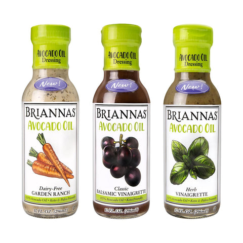 BRIANNAS - Avocado Oil Caesar Dressing - Nutrient Rich, Keto Friendly, Dairy Free Salad Dressing made with 100% Avocado Oil - 10 oz. Bottle