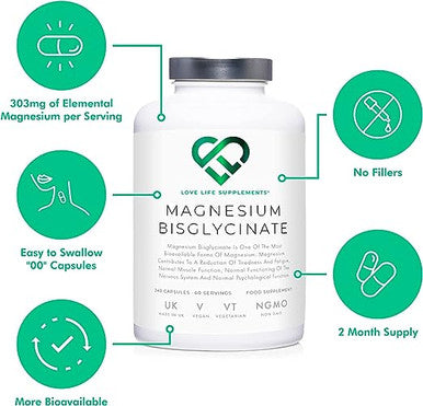Love Life Supplements Magnesium Bisglycinate - 240 capsules