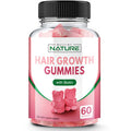 Built Nature Hair Vitamins - Ultra Strength Biotin 5000 Mcg With Vitamins C, E, D & B12 - Supports Hair Growth, Strength & Health - Vegetarian, Non-Gmo, Gluten-Free Gummy Supplement - Biotin For Women, 60 Gummies