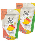 SOL SIMPLE Organic Dried Mango | 6oz Snack Pack (2 Bags Total) | One Ingredient | Vegan | Non-GMO | No Added Sugar | Fair Trade | Dried Fruit | Mango
