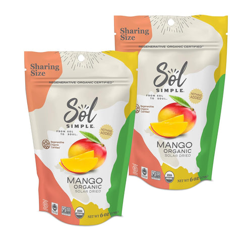 SOL SIMPLE Regenerative Organic Certified Ã‚Â® | Dried Chili Mango | Three Ingredients | Vegan | Non-GMO | No Added Sugar | Fair Trade | Dried Fruit | No Sugar Added | Organic