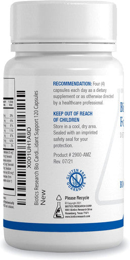 Biotics Research Bio Cardiozyme Forte Healthy Heart Multivitamin. Broad Spectrum Formulation Designed to Support Cardiovascular Health and Function. Powerful Antioxidant Support 120 Capsules