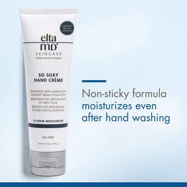 EltaMD So Silky Hand Creme, Moisturizing Hand Lotion with Ceramides, Sclareolide and Vitamin E for Dry, Flaking Hands, 12-Hour Hand Cream, 3 oz.