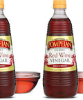 Pompeian Gourmet Red Wine Vinegar - 30 fl oz | Vinegar for Cooking - Bold and Fruity Flavor for Salad Dressings, Marinades, and Sauces