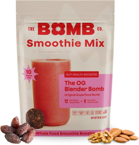 The Bomb Co. Blender Bomb, Peanut Butter Blast, Superfood Smoothie Mix with Chia Seeds, Hemp Seeds, Peanuts, & Amino Acids for Antioxidants, Gluten Free, High Fiber, 10 Servings