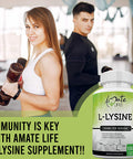 L Lysine 500mg Capsules Immune Support, Cold Sores, Joint Health & Brain Functioning - Amino Acid for Men and Women- 100 Capsules- Made in USA by Amate Life