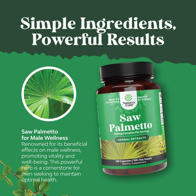 Extra Strength Saw Palmetto Extract - Advanced Herbal Complex For Hair Health And Urinary Support With Plant Sterols & Flavonoids - Potent Herbal Supplement With 500Mg Per Serving - 100 Capsules