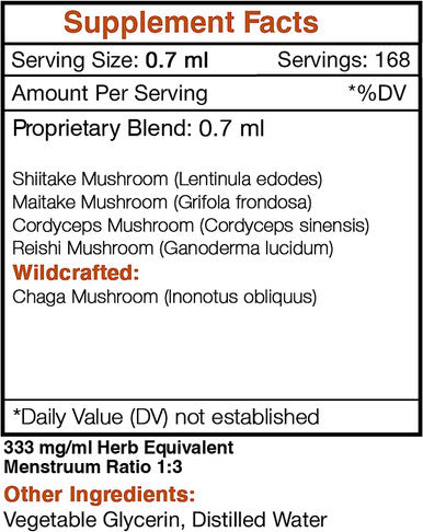 Secrets of the Tribe - Mushrooms Blend, Immune Support Formula, Herbal Supplement Blend Drops Alcohol-Free Liquid Extract (4 fl oz)