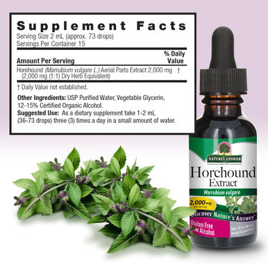 Nature'S Answer Horehound Herb Drops with Organic Alcohol 1-Fluid Ounce | Respiratory Support | Promotes Healthy Lungs