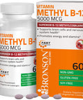 Bronson Methyl B12 5000 Mcg Vitamin B12 Methylcobalamin Energy & Brain Support 60 Lozenges