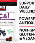 Force Factor Acai Soft Chews for Immune Support Oxidative Stress Defense Superfood and Antioxidants Supplement Non-GMO Gluten- and Vegan Acai Berry Flavor 30 Soft Chews 3-Pack