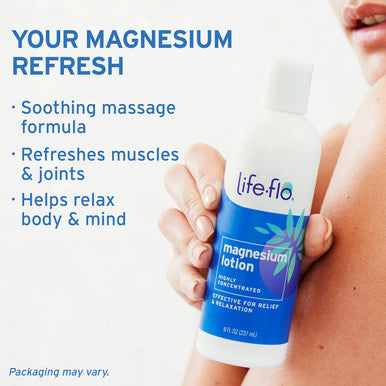 Life-flo Magnesium Lotion w/Concentrated Magnesium Chloride | Calms & Rejuvenates Muscles & Mind | Vanilla Scent (8 oz, Vanilla)