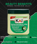 KAI Herbal Petroleum Jelly with Aloe Vera and Vitamin E for Soothing Chapped and Dry Skin Lips Nail Fresh Scent