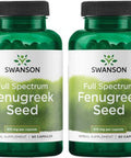 Swanson Full Specturm Fenugreek Seed - Herbal Supplement - (610 Milligrams 90 Capsules) 4 Pack