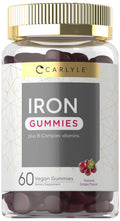 Carlyle Iron Gummies | Plus B-Complex Vitamins | 60 Vegan Gummies | Natural Grape Flavor | Non-Gmo, Gluten Free Supplement