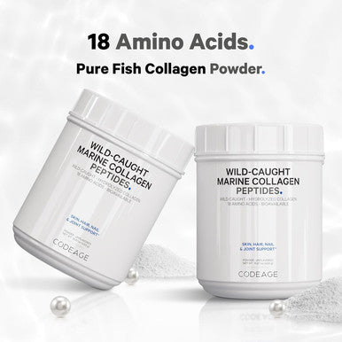 Codeage Marine Collagen Powder - Wild-Caught Hydrolyzed Fish Collagen Peptides - Type 1 & 3 Collagen Protein Supplement - Amino Acids for Skin Hair Nails - Paleo Friendly Non-GMO 15.87 Ounces