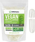 Xprs Nutra Size 3 Empty Capsules - 100 Count Clear Empty Vegan Capsules - Vegetarian Empty Pill Capsules - DIY Vegetable Capsule Filling - Veggie Pill Capsules Empty Caps