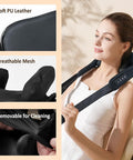 Cordless Neck Massager With Heat, 4D Deep Tissue Kneading Massage, Shiatsu Neck And Shoulder Massage Pillow For Neck, Traps, Back And Leg Pain Relief, Gifts