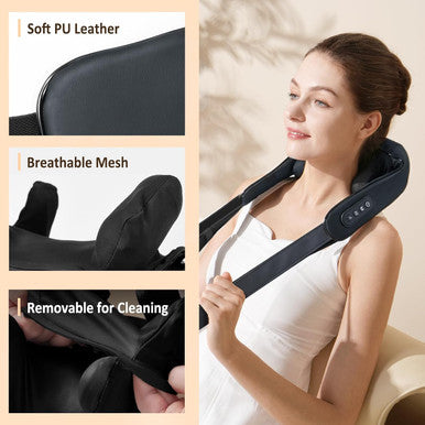 Cordless Neck Massager With Heat, 4D Deep Tissue Kneading Massage, Shiatsu Neck And Shoulder Massage Pillow For Neck, Traps, Back And Leg Pain Relief, Gifts