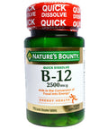 Nature's Bounty B-12 Natural Cherry Flavor 2500 Mcg 75 Quick Dissolve Tablets