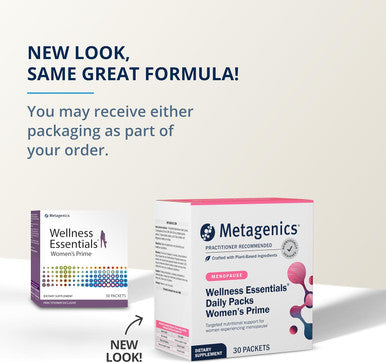 Metagenics Wellness Essentials Women's Prime - Menopause Support - Daily Multivitamin Packets - Womens Multivitamins - Bone Density Support - Omega-3 Fatty Acids - Non-GMO & Gluten - 30 Packets