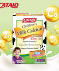CATALO Childrens Milk Calcium Formula Zinc Added Promote Bone Growth and Teeth Development with Milk Calcium and Zinc 50 Chewable Tablets